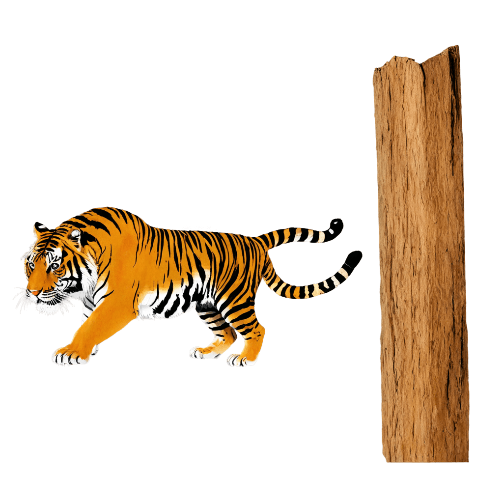 tigre, 3 rasguños de tigre png, fondo de madera, piel de tigre, efecto de sombreado 3d, piel de tigre