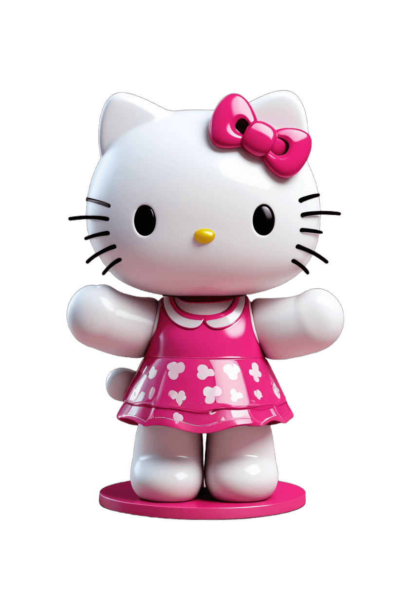 Hello Kitty，乙烯基玩具小雕像，全身吉祥物，拟人化母猫，完全机器人！！猫