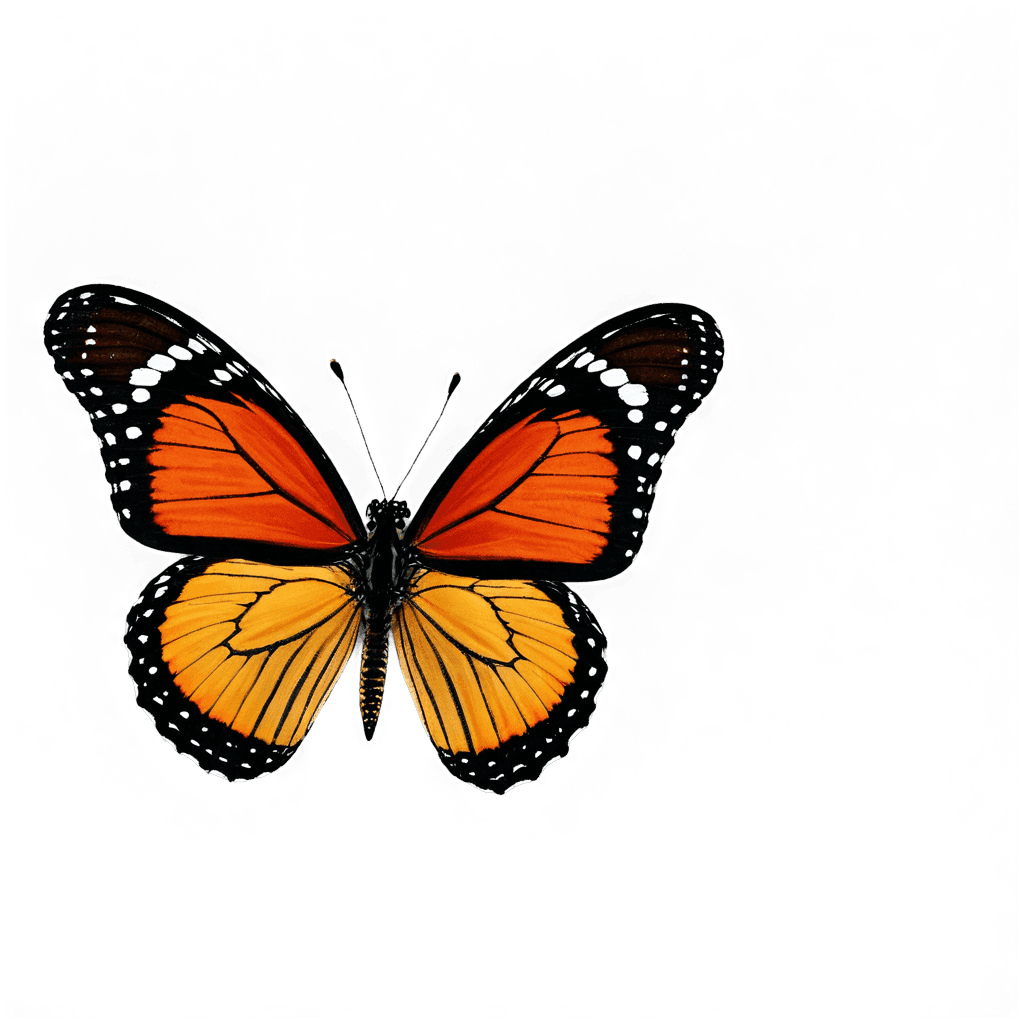 A Monarch butterfly on a brown background