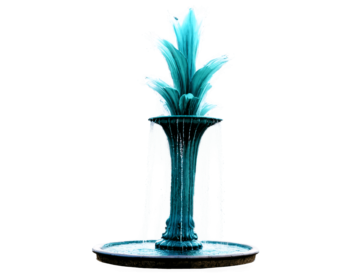 A blue vase with a glowing flower on top