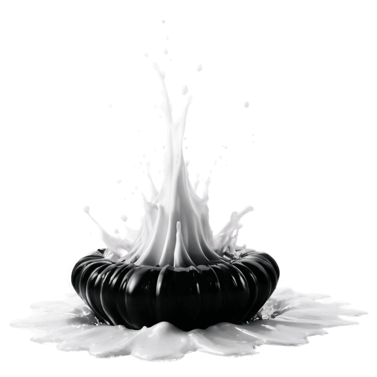 Black and white image of a splash of liquid