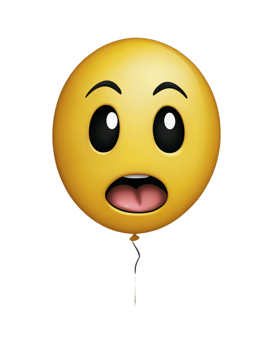 afraid emoji png A yellow emoticon with a surprised face