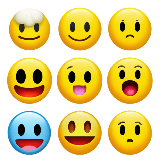 all discord emojis as png A collection of happy and sad emoticons on a yellow background