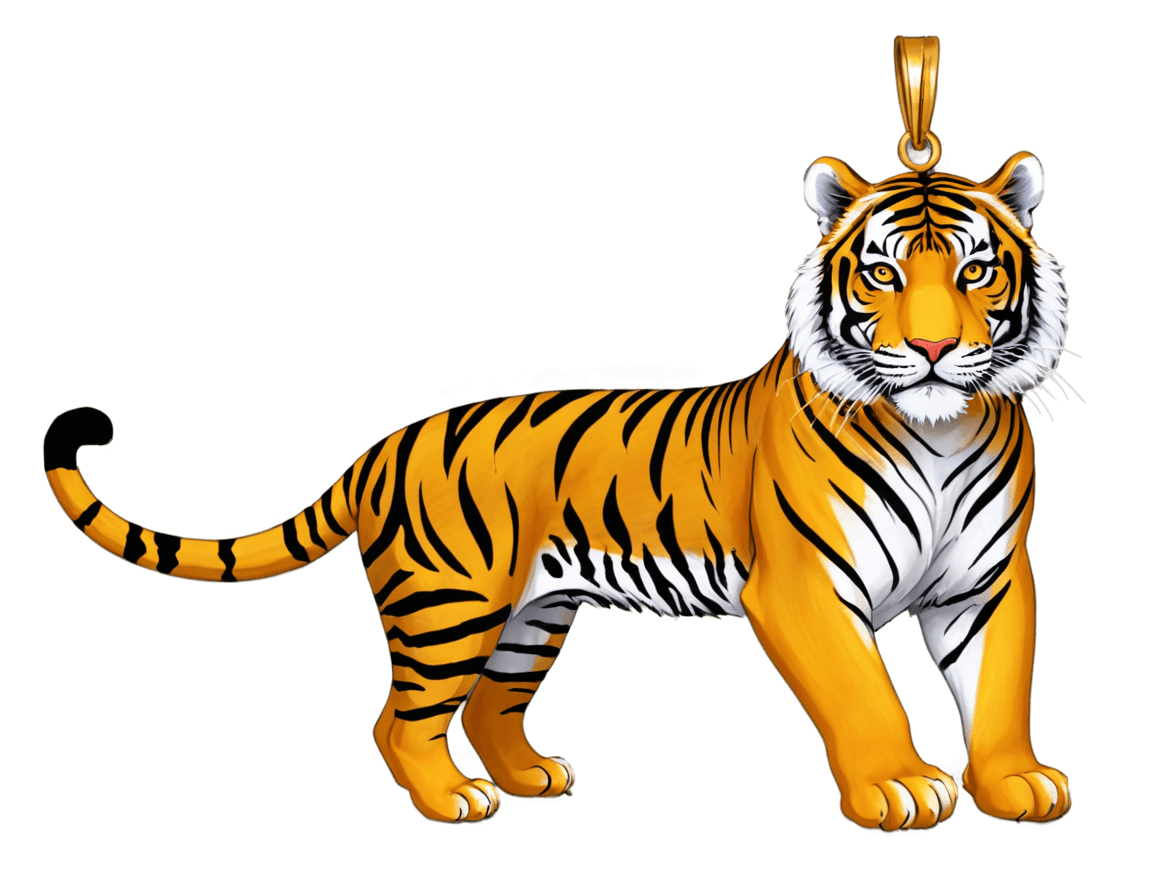 tiger,amulet tiger png,((tiger)),anthropomorphic tiger,sacred tiger,a tiger