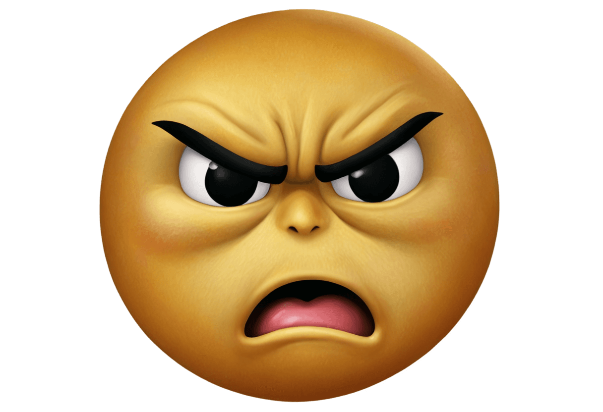 angry ios emoji png A cartoon face shows an angry expression