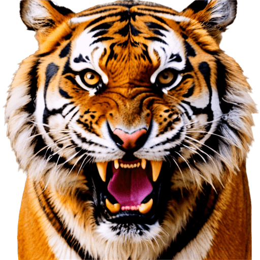 angry tiger face png A tiger roars with its teeth bared