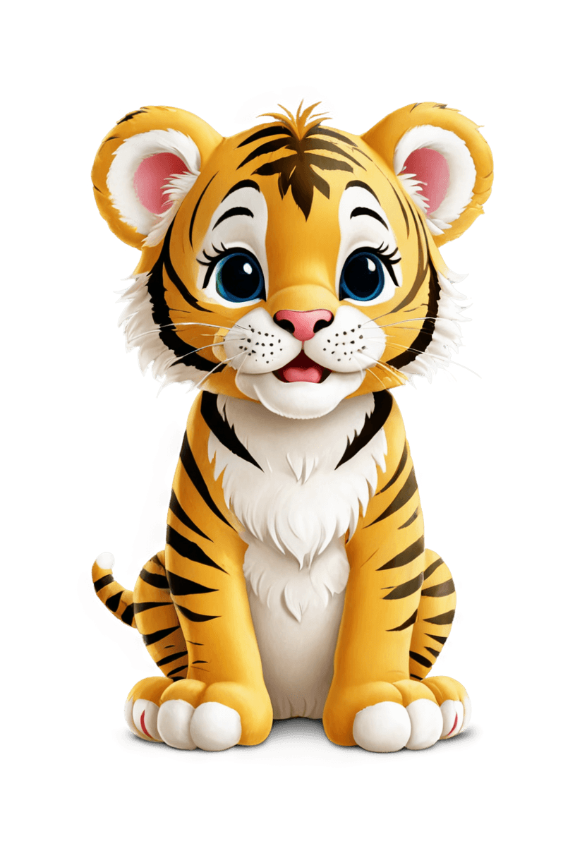 虎、可愛い!c4d,((tiger)),disney stylized furry,かわいい漫画のキャラクター,カブ