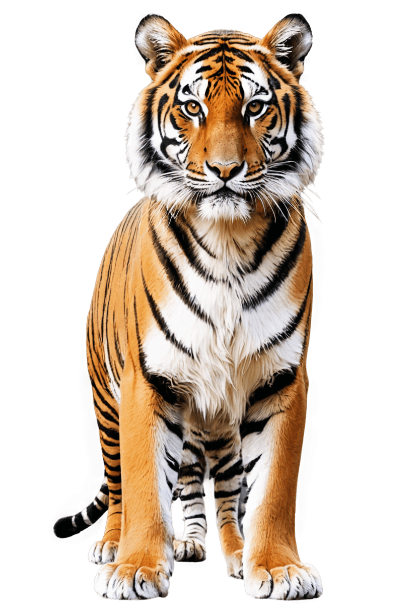 tiger,bengal tiger png,half tiger,realistic fur,realistic digital drawing,realistic. detailed fur