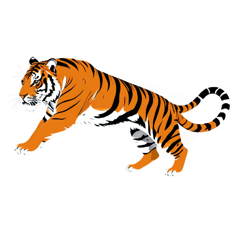 tigre, bengalíes saltando tigre logotipo transparente png, mascota de la escuela secundaria, icono de aplicación, icono de juego, icono de juego, fondo transparente