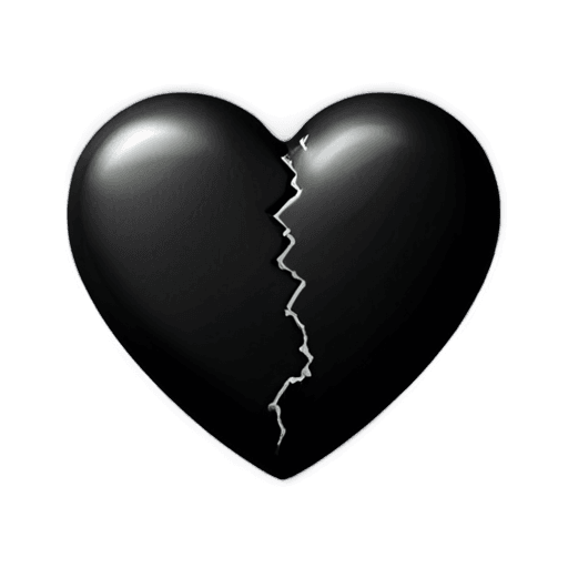 black broken heart emoji png A broken heart in a dark room