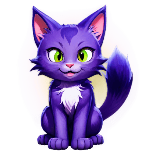 blaze the cat png A purple cat is sitting on a purple background