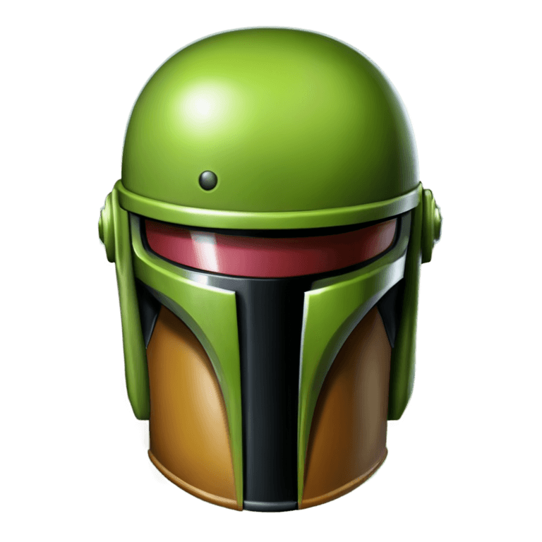 boba emoji png A green helmet with red and orange accents