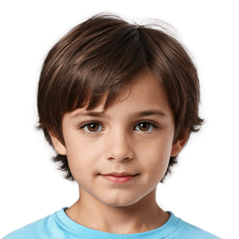 boy brown hair png Young boy with short hair and brown eyes