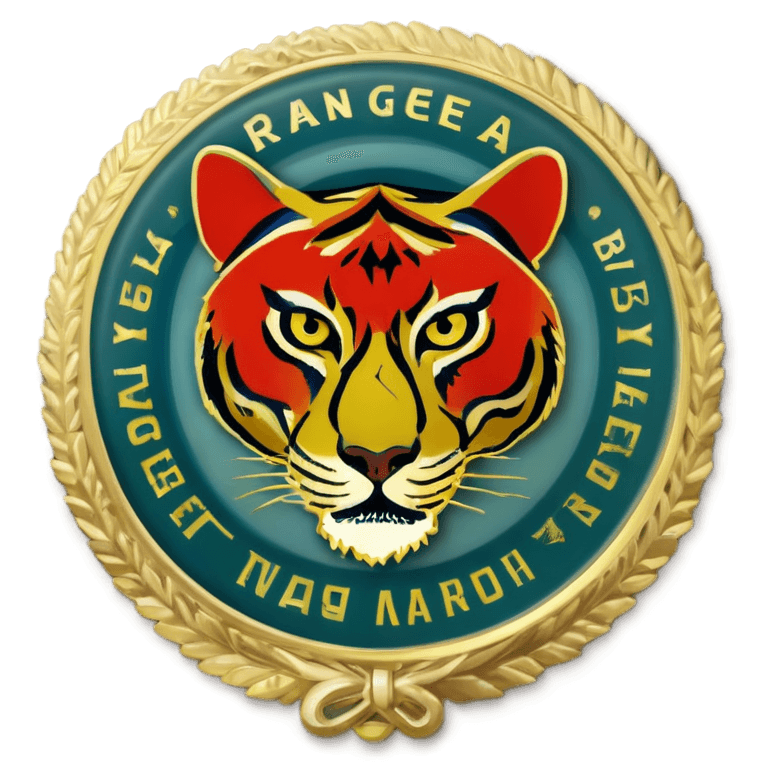 tiger,high school badge,round logo,military insignia,shield emblem,logo”