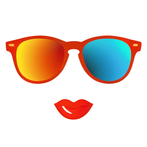 sunglasses,cartoon face sunglasses png,dating app icon,blur effect face,lensflares,ios app icon