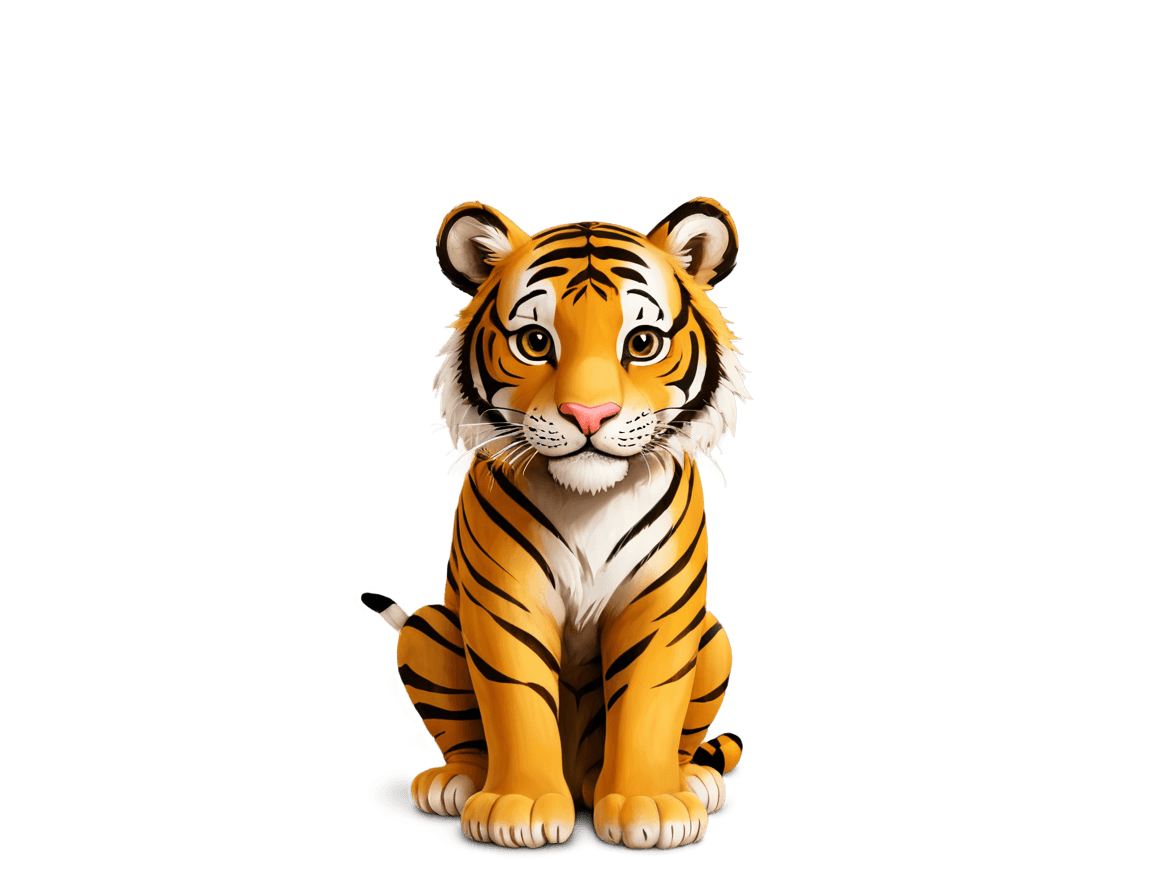 ¡Tigre, lindo! C4D, un tigre, dibujo de animales, tigre antropomórfico