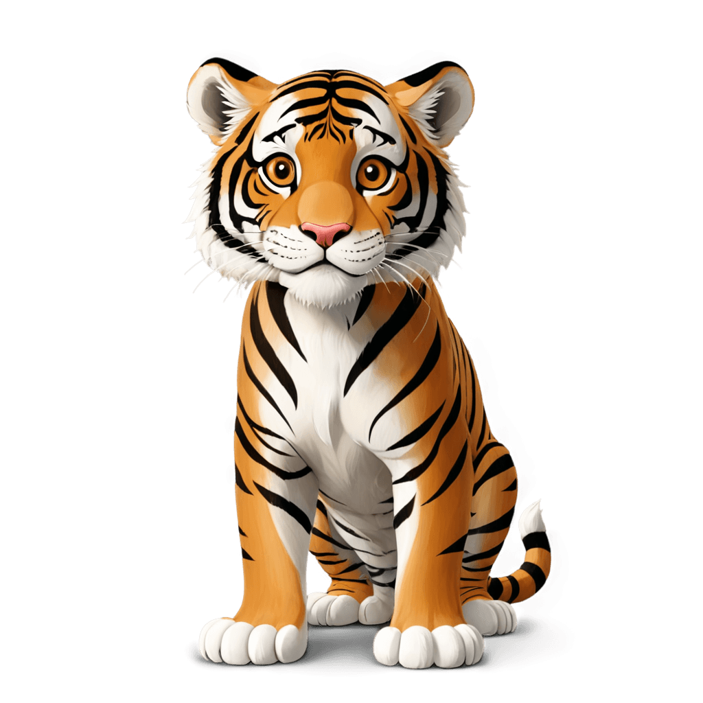 tiger,cartton tiger png,cute! c4d,a tiger,soft image shading,cgi animation