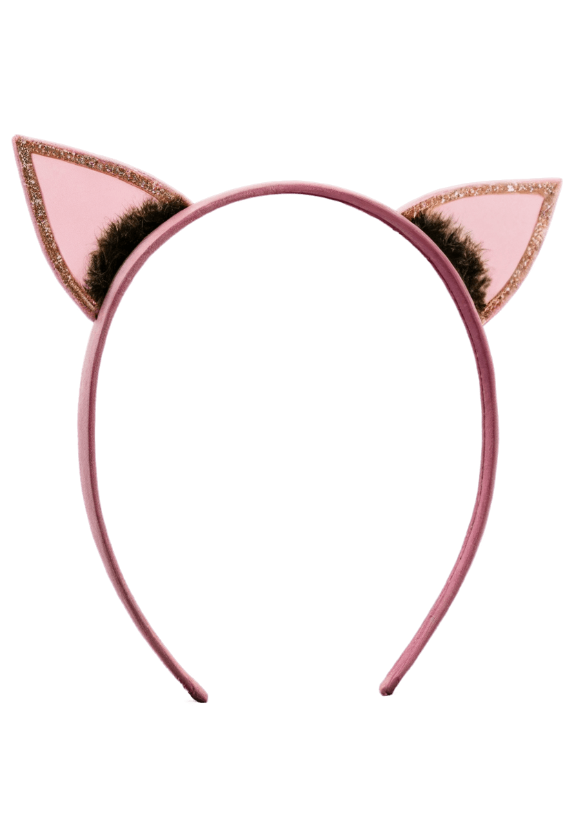 cat ears headband png Pink cat ears with glitter on them