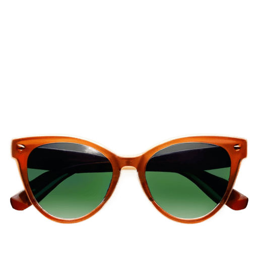 cat eye sunglasses png Sunglasses glowing in neon hues against a dark background