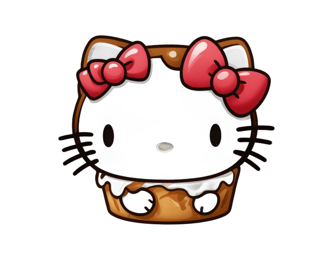 hello kitty,cute cartoon character,flash image,pop surrealism,antialiased,gooey