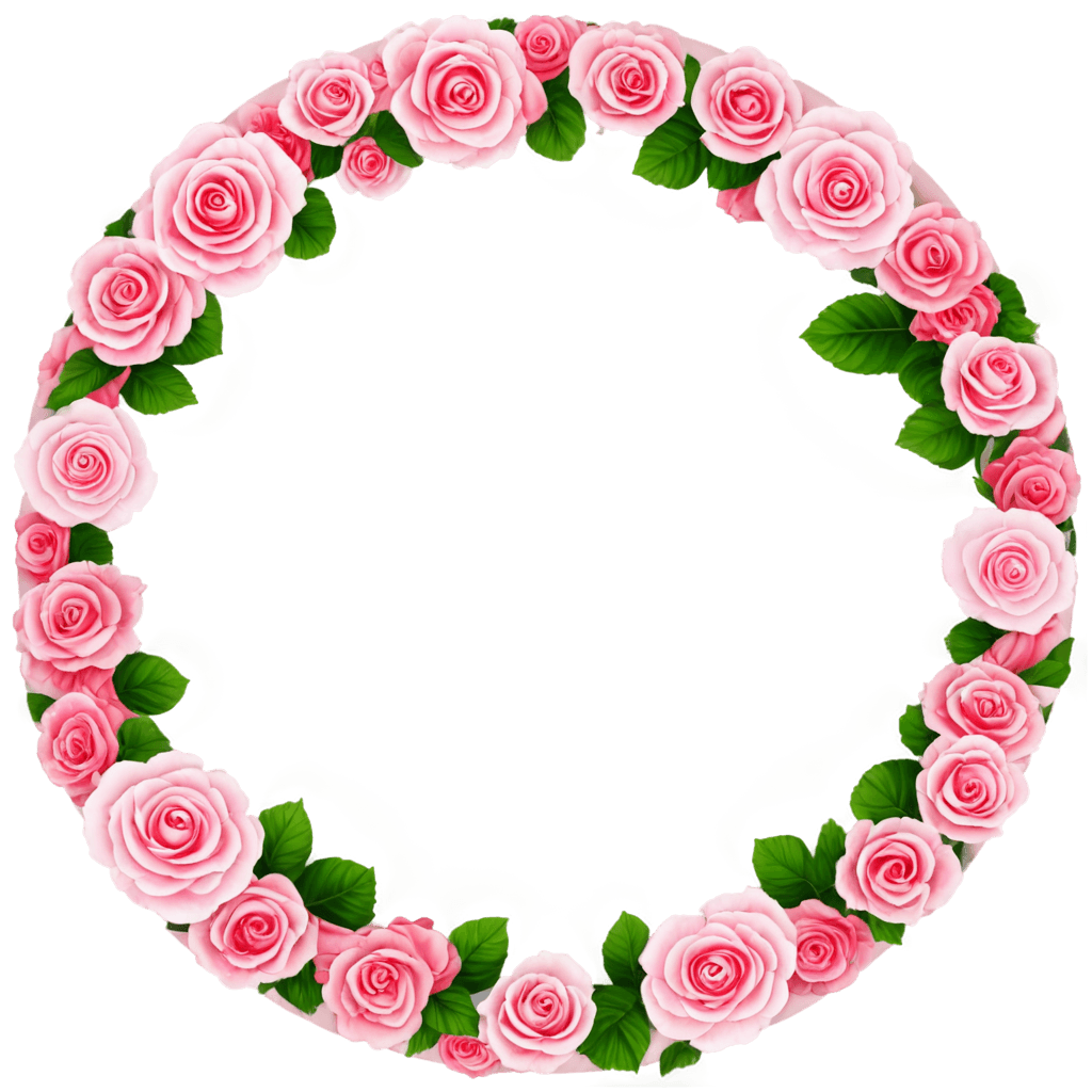 circulo rosa png Pink roses arranged in a circle on a pink background