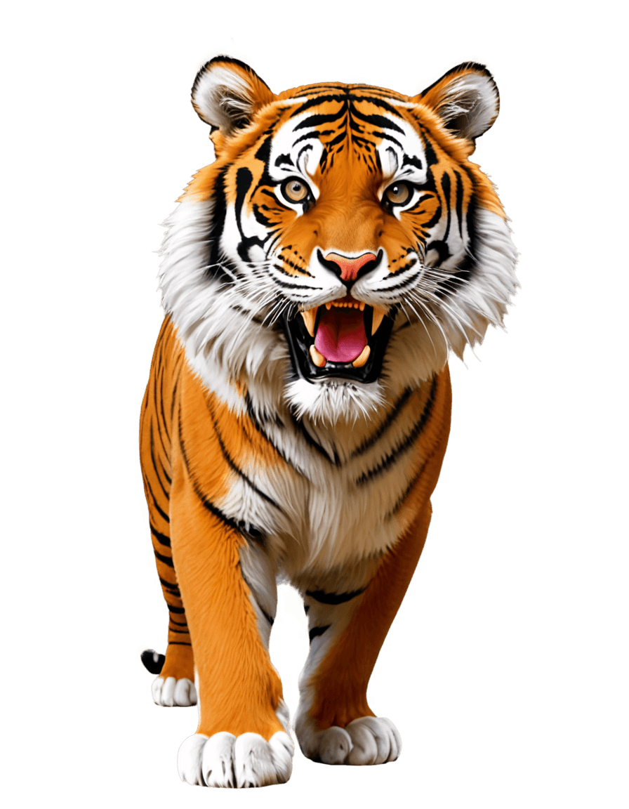 tiger,clemson tiger logo png,a tiger,highly detailed animal,squirrel/tiger