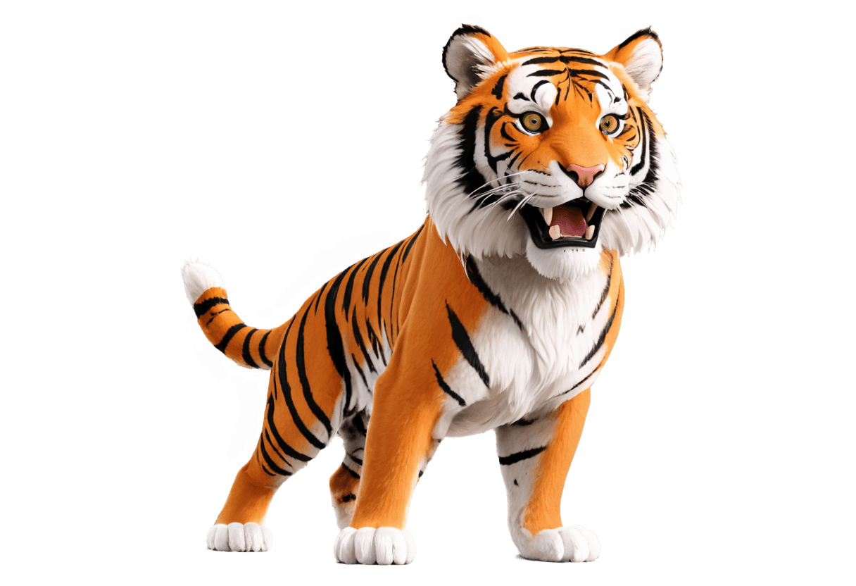 tiger,clemson tiger mascot png,disney stylized furry,maya render,cgi animation,tiger skin