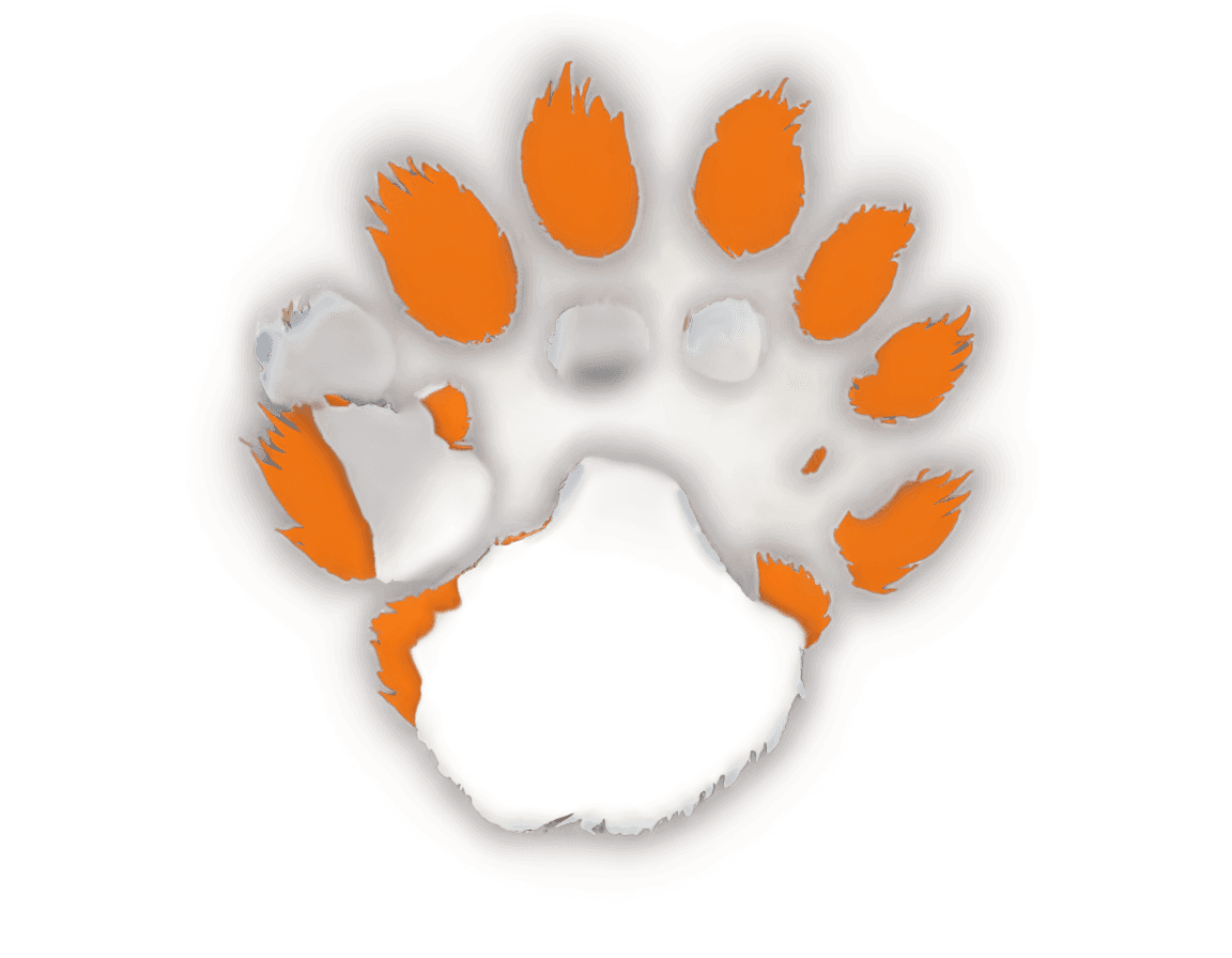 tiger,furry paw art,airbrush render,transparent backround,airbrush painting,an airbrush painting