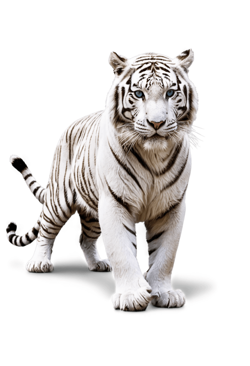 tiger,cool white tiger png,((tiger)),a tiger,sacred tiger,soft image shading