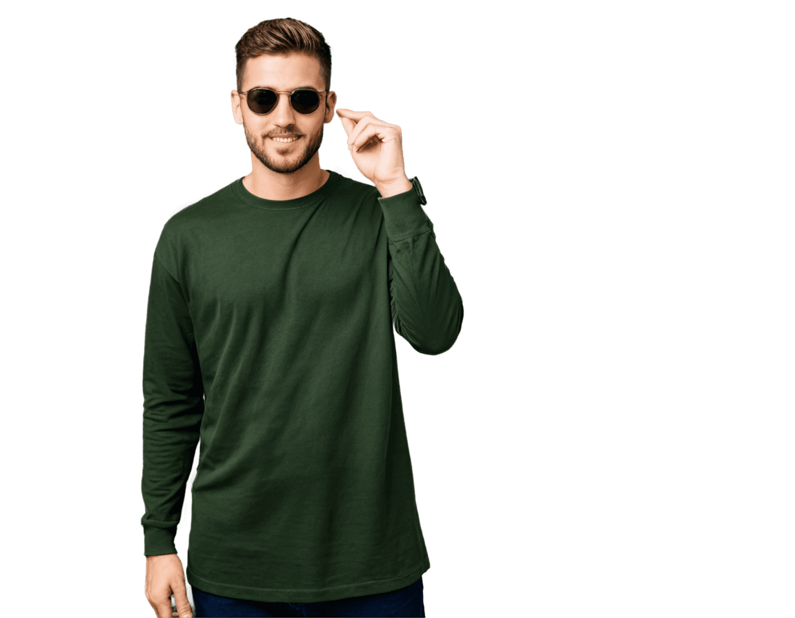 cool guy sunglasses png Man in green shirt posing for a photo