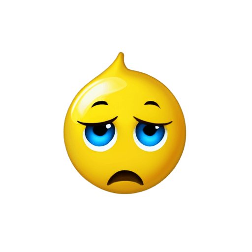 crying emojis png A sad yellow face with blue eyes