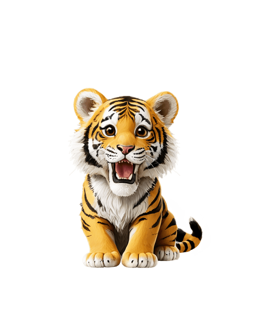 ¡Tigre, lindo! C4D, etiqueta engomada de telegrama, ilustraciones de animales, tiger_beast, animal lindo