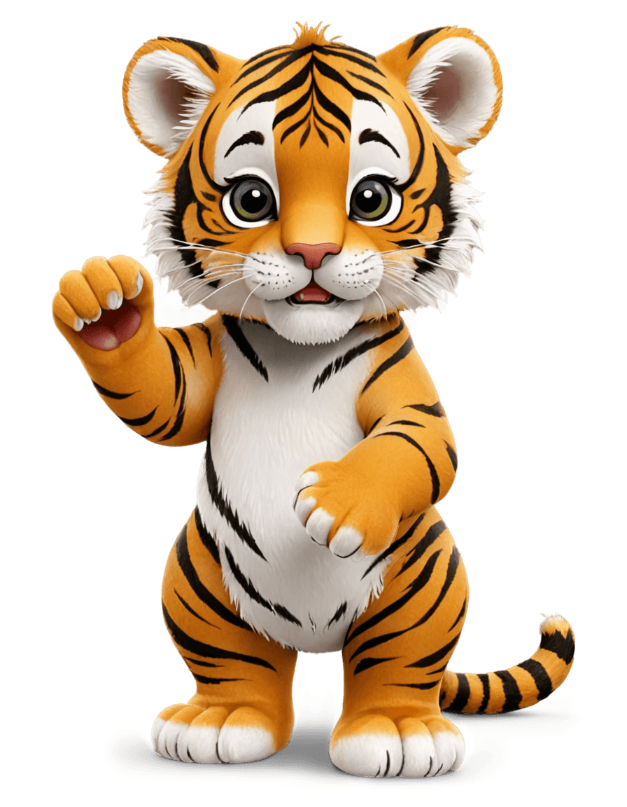 タイガー、かわいいトラクリアpng、かわいい!C4D,擬人化された虎,A Tiger,CGIアニメーション