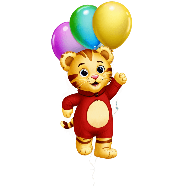 Tigre, Daniel Tiger Balloons 3 PNG, icono de la aplicación iOS, peludo estilizado de Disney, león lindo, globos