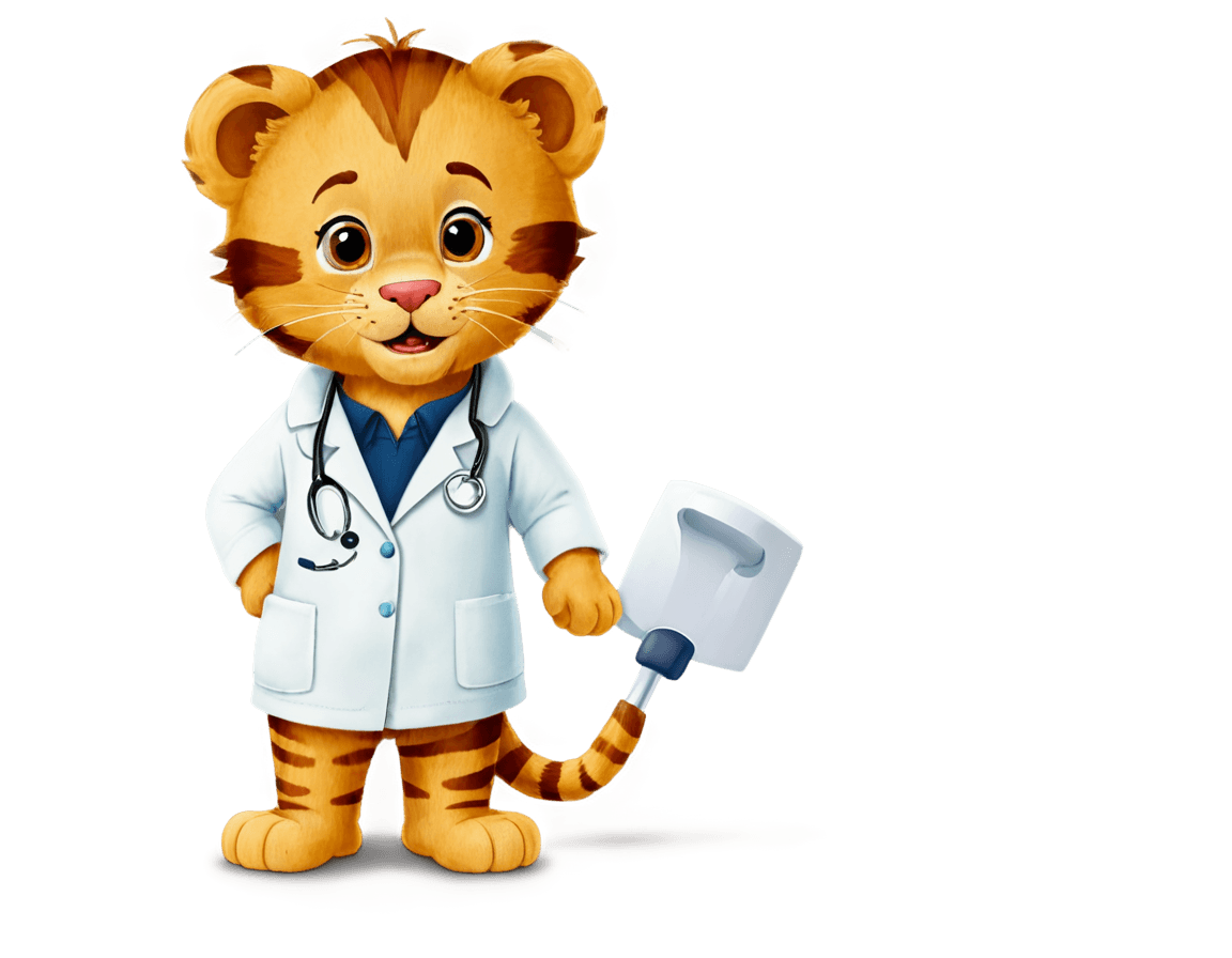 tiger,daniel tiger doctor png,medical doctor,anthropomorphic tiger,(doctor),mascot illustration