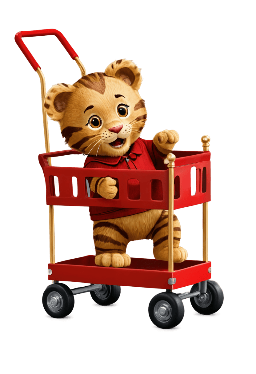 tiger,daniel tiger trolley png,disney stylized furry,busytown,anthropomorphic tiger,promotional render