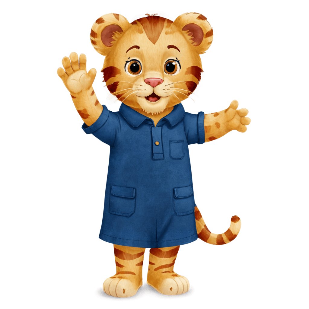 tiger,daniel tiger waving png,cute! c4d,disney stylized furry,3 d cartoon,krita