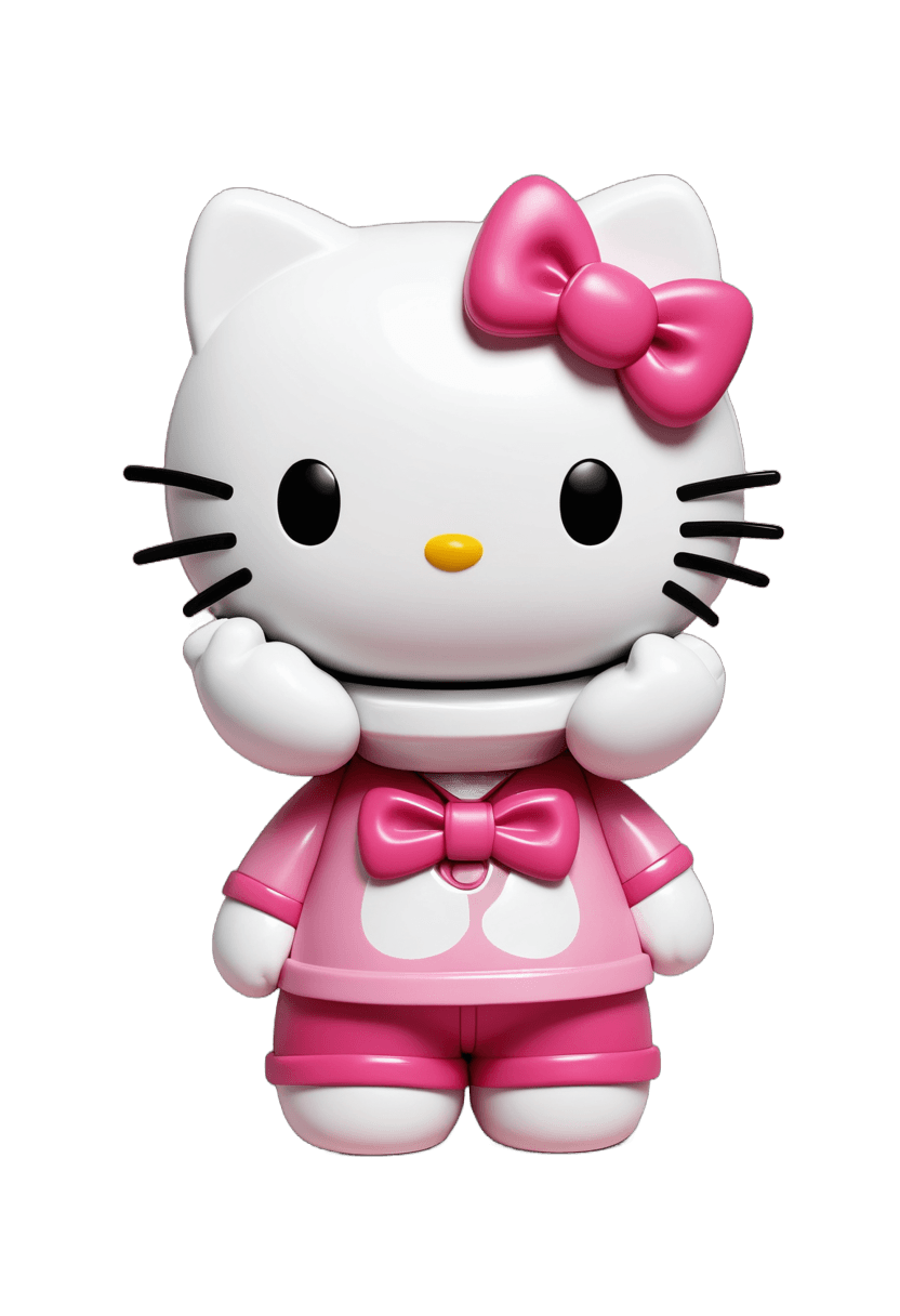 hello kitty,dear daniel and hello kitty png,cute humanoid robot,cute! c4d,anthropomorphic female cat,pink iconic character