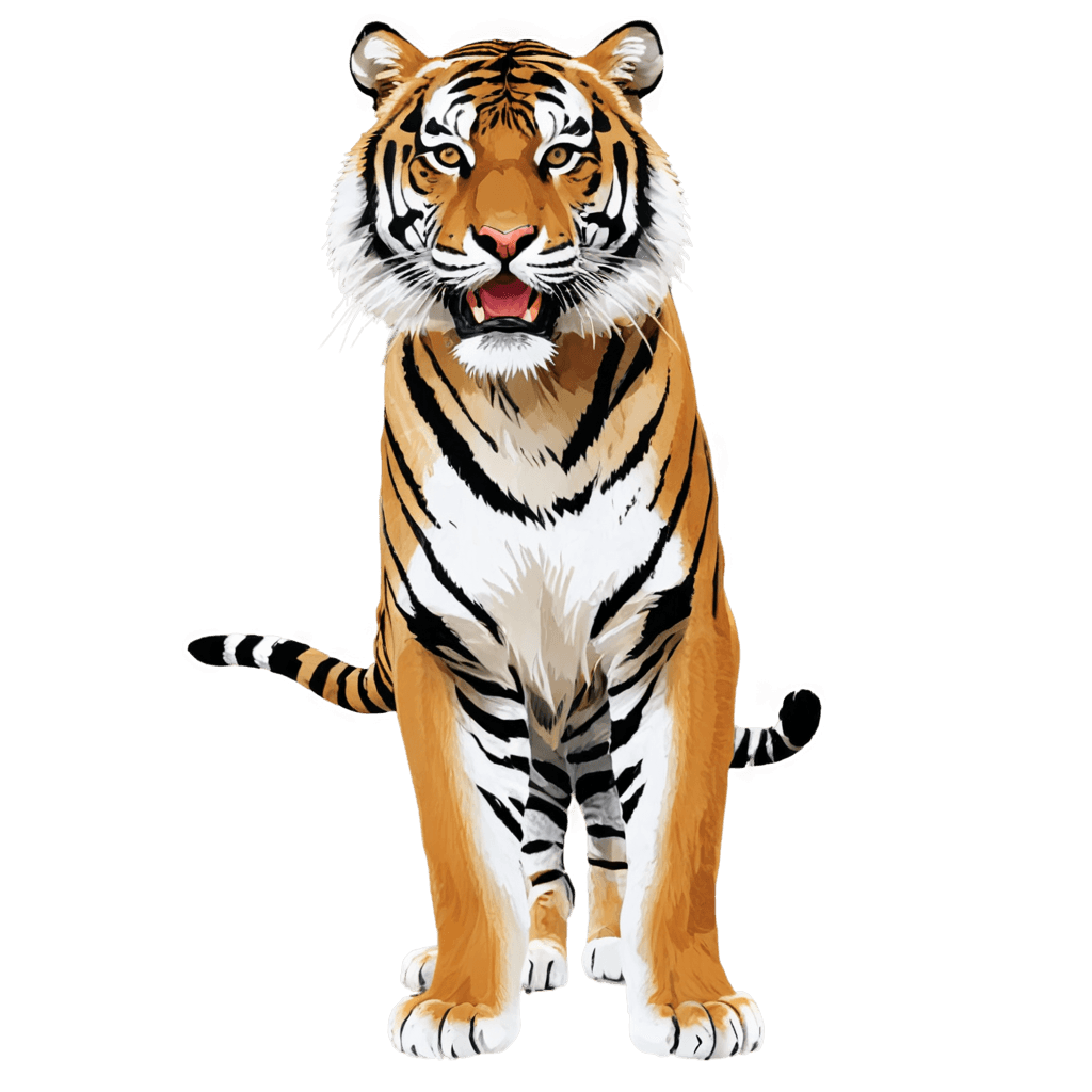 tiger,digital airbrush painting,tiger_beast,half tiger,animal drawing,squirrel/tiger