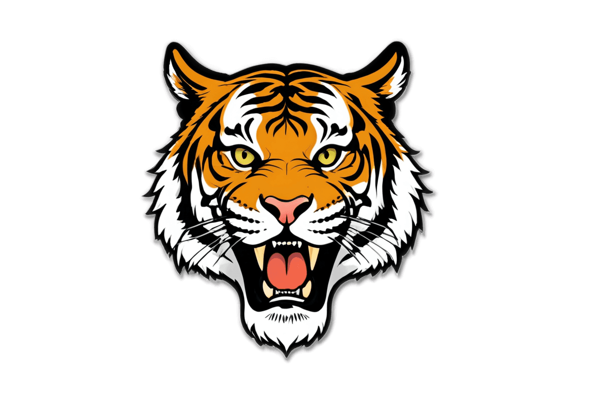 tigre, tigres, mascota de la escuela secundaria, ((tigre))), medio tigre