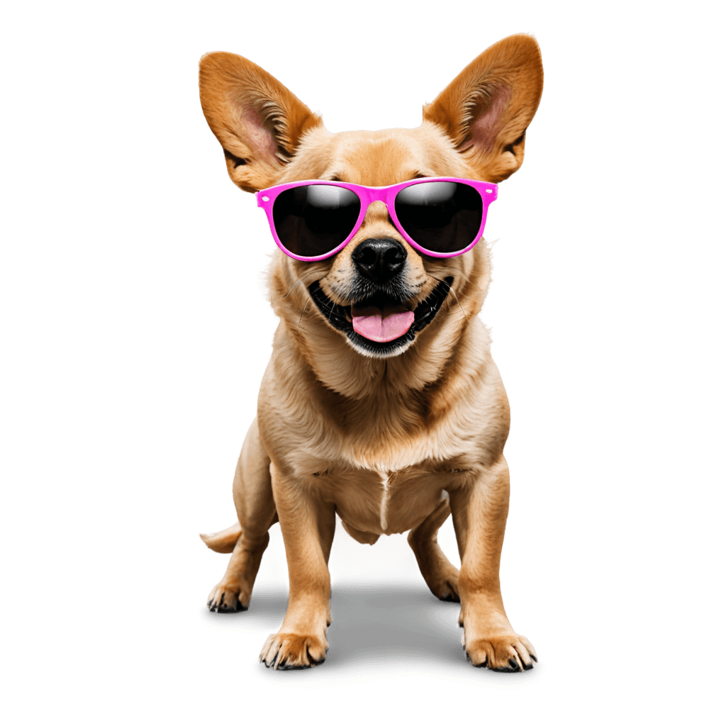 gafas de sol, perro lindo, limón con gafas de sol, fondo de día soleado, foto deportiva canina, gafas de sol de aviador reflectantes