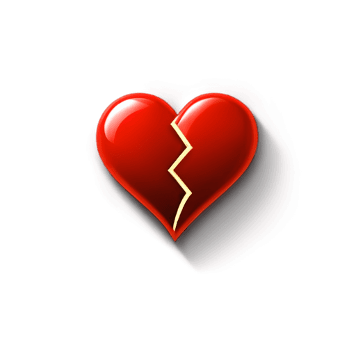 double heart icon png A broken heart on a red background