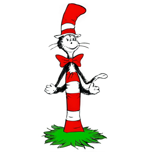 dr seuss cat in the hat tree png Cat in Hat on a plant with red and white stripes