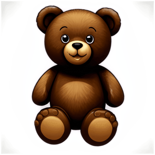 emoji bear png A brown teddy bear sits in a white background