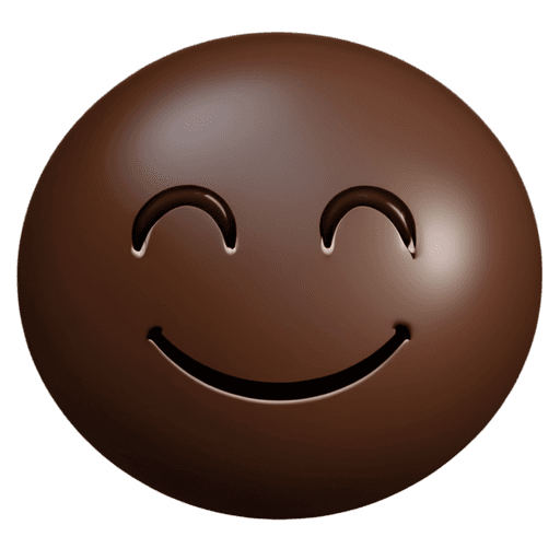 emoji de chocolate png A chocolate smiley face with smiling eyes