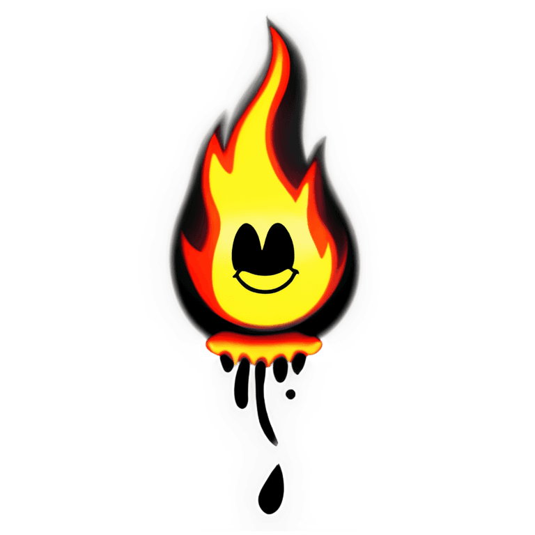 emoji flames png Smiley face on a fire