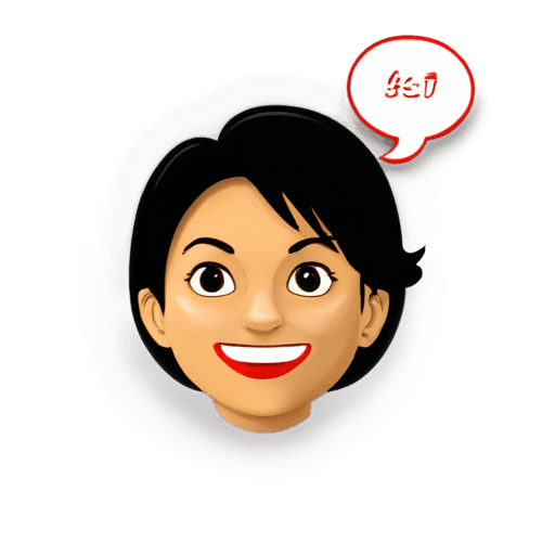 emoji marah png A cartoon girl with a smile and a red bubble