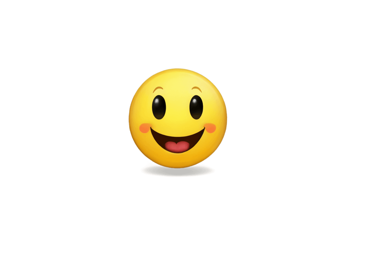 emoji peinture png A yellow smiley face with a pink nose and mouth