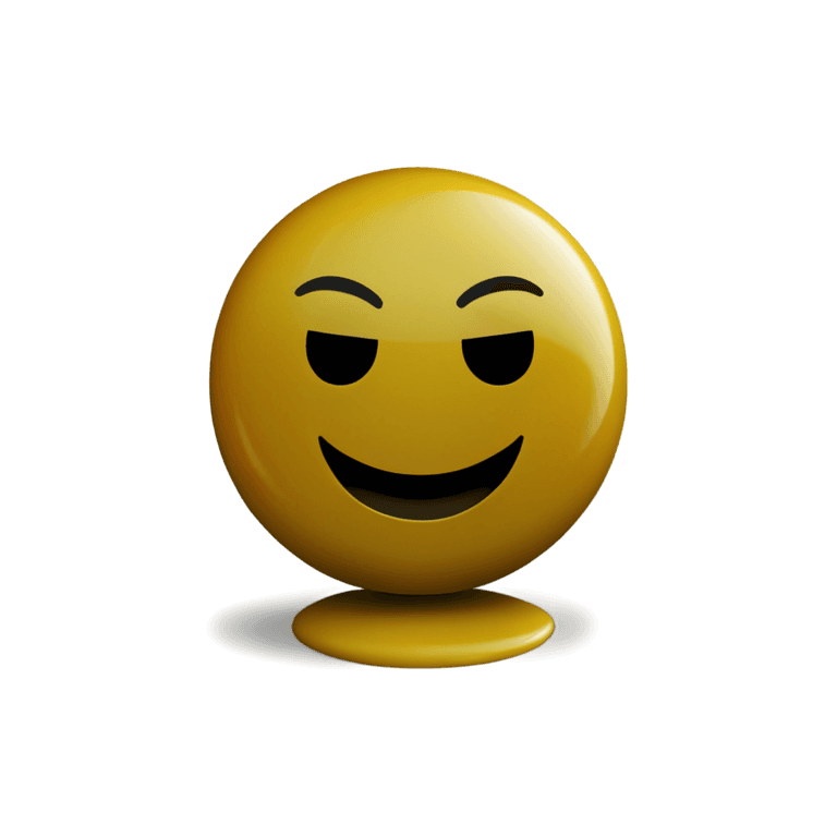 emoji pensante png A yellow smiley face with a smirk on its face