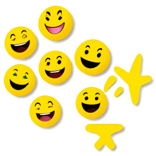 emojis png download Six smiling faces in a yellow box